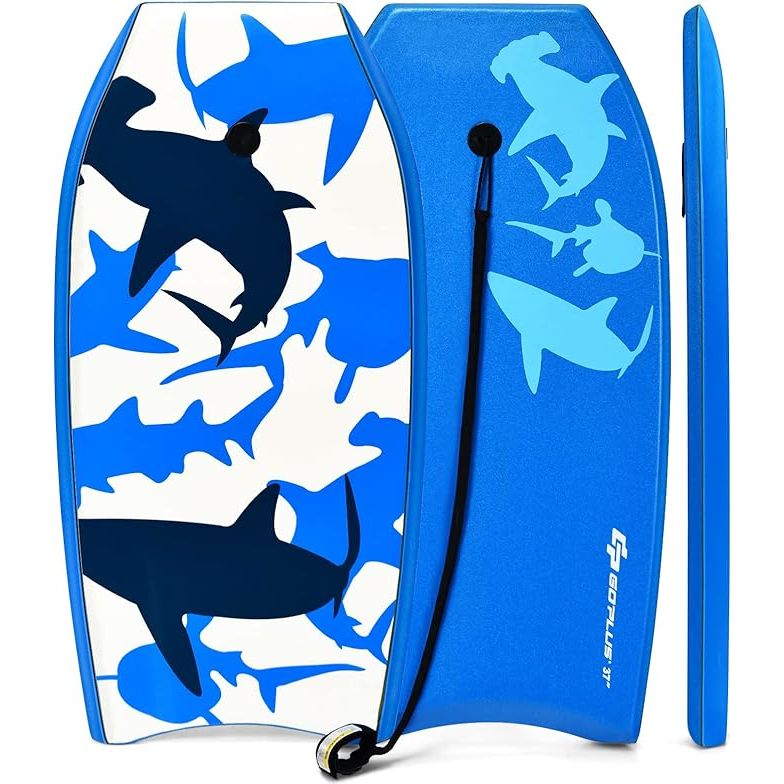 The Goplus Boogie Boards are a popular choice for beach lovers of all ages. These body boards come in three different sizes - 33 inch, 37 inch, and 41 inch - making them suitable for kids, teens, and adults alike. Each board is equipped with a wrist leash to provide added security while surfing in the waves.