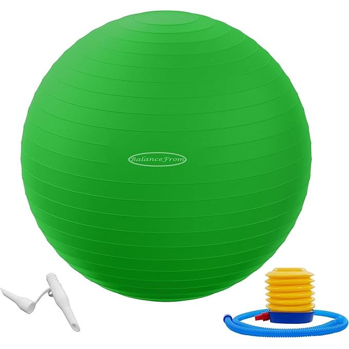 The BalanceFrom Anti-Burst and Slip Resistant Exercise Ball is designed to enhance yoga, fitness, and birthing activities by providing a durable and reliable exercise tool. It boasts a high burst-resistance rating, capable of supporting up to 2,000 pounds, which ensures safety and stability during intense workouts.