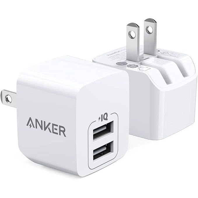 The Anker 2-Pack Dual Port 12W Wall Charger, known as the PowerPort Mini, is a compact and efficient charging solution designed to accommodate a wide range of devices. Each charger in the pack features dual USB ports, allowing users to charge two devices simultaneously at a total output of 12 watts.