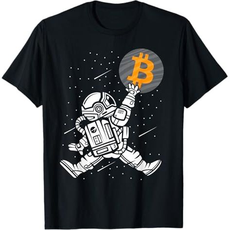 Crypto Bitcoin Shirt Funny HODL BTC Astronaut Crypto Trader T-Shirt image