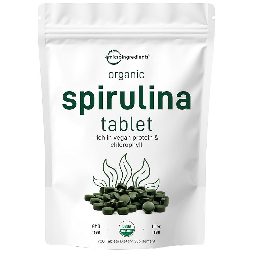 Micro Ingredients Organic Spirulina Supplement is a high-quality product containing 3000MG of spirulina per serving, with a total of 720 tablets in each bottle, providing a 4-month supply.