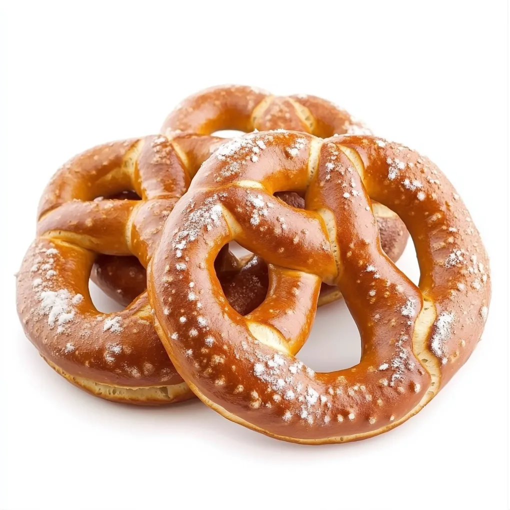 Brezen, or classic Bavarian pretzels, are an iconic German pastry beloved for their twisted shape, shiny, deep brown crust, and signature coarse salt topping.