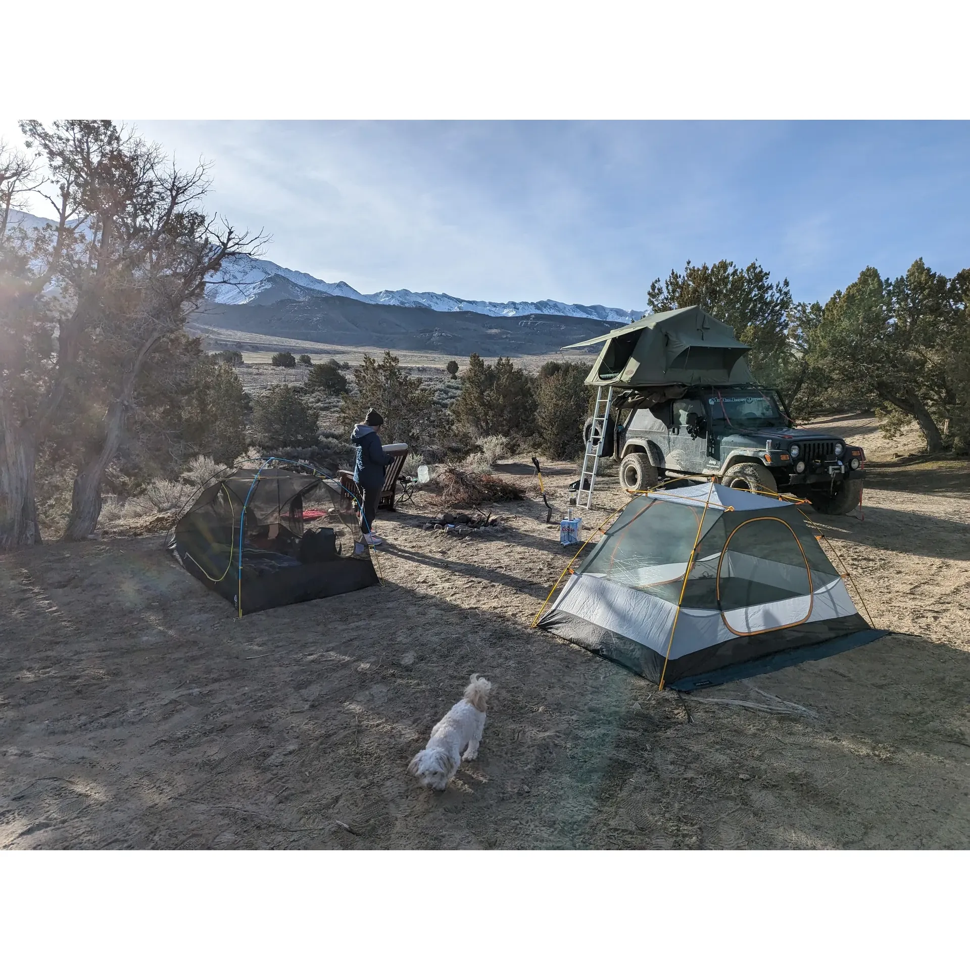 Skull Valley Offroad Camping Area is a serene outdoor enthusiast’s paradise, ideal for those seeking the perfect blend of adventure and tranquility. Set in a picturesque landscape, this camping ground offers a handful of thoughtfully positioned sites along a rugged dirt road, providing adventurers with a secluded spot to pitch their tents or park their offroad-enabled RVs.

Visitors bring their spirit of exploration and enjoy day hikes with their furry companions, reveling in the expansive natural beauty. The area is small, but it overflows with opportunities for fun, allowing visitors to get the most out of their 4x4s or UTVs in the vast open spaces.

Campers are charmed by the local wildlife – with frequent sightings of antelope that often venture close, adding to the immersive outdoor experience. Bird lovers find delight in the presence of meadowlarks, whose melodic tunes add to the area's peaceful ambiance.

The weekends ignite a more bustling atmosphere as the offroad trails beckon to ATV riders, creating a vibrant community of nature and thrill-seekers. Several established fire rings offer a sense of comfort and convenience for those seeking to unwind under the star-filled skies after a day full of activities such as dirt biking, hiking, and exploring nearby attractions like the Horseshoe Springs.

Skull Valley Offroad Camping Area is recognized for its clear, dark night skies, where only the faintest glimmers of neighboring towns disturb the vast cosmic display above, providing stargazers with a memorable nocturnal spectacle.

True to the spirit of wilderness camping, this destination stands as an unspoiled retreat where visitors are reminded to practice self-sufficiency and leave no trace. With no amenities on-site, campers come prepared with essentials and imbibe the raw, untouched charm that Skull Valley Offroad Camping Area generously offers to every soul that arrives. Description by ChatGPT.