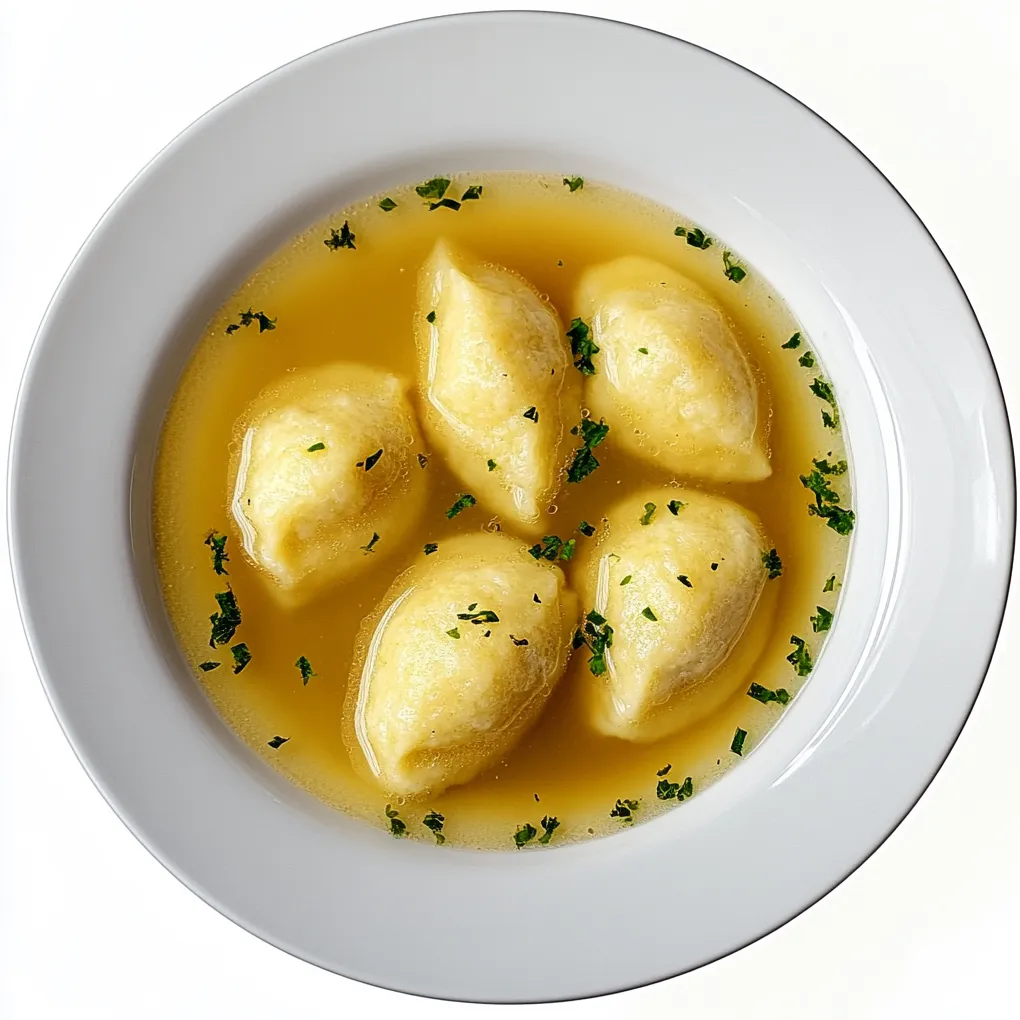 Griessnockerlsuppe, or Semolina Dumpling Soup, is a comforting and traditional Austrian dish known for its light, yet satisfying quality. This simple yet flavorful soup is a staple in Austrian cuisine, bringing warmth to any meal.