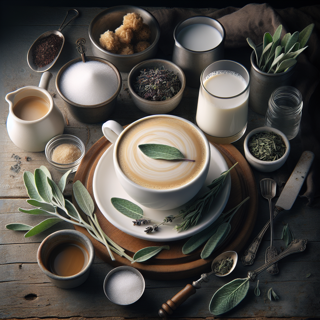 The Sage Latte is a unique twist on the classic coffee latte, incorporating the earthy and slightly peppery flavor of sage. This aromatic drink starts with high-quality espresso, steamed milk, and sage-infused simple syrup, which is a blend of sugar, water, and fresh sage leaves.