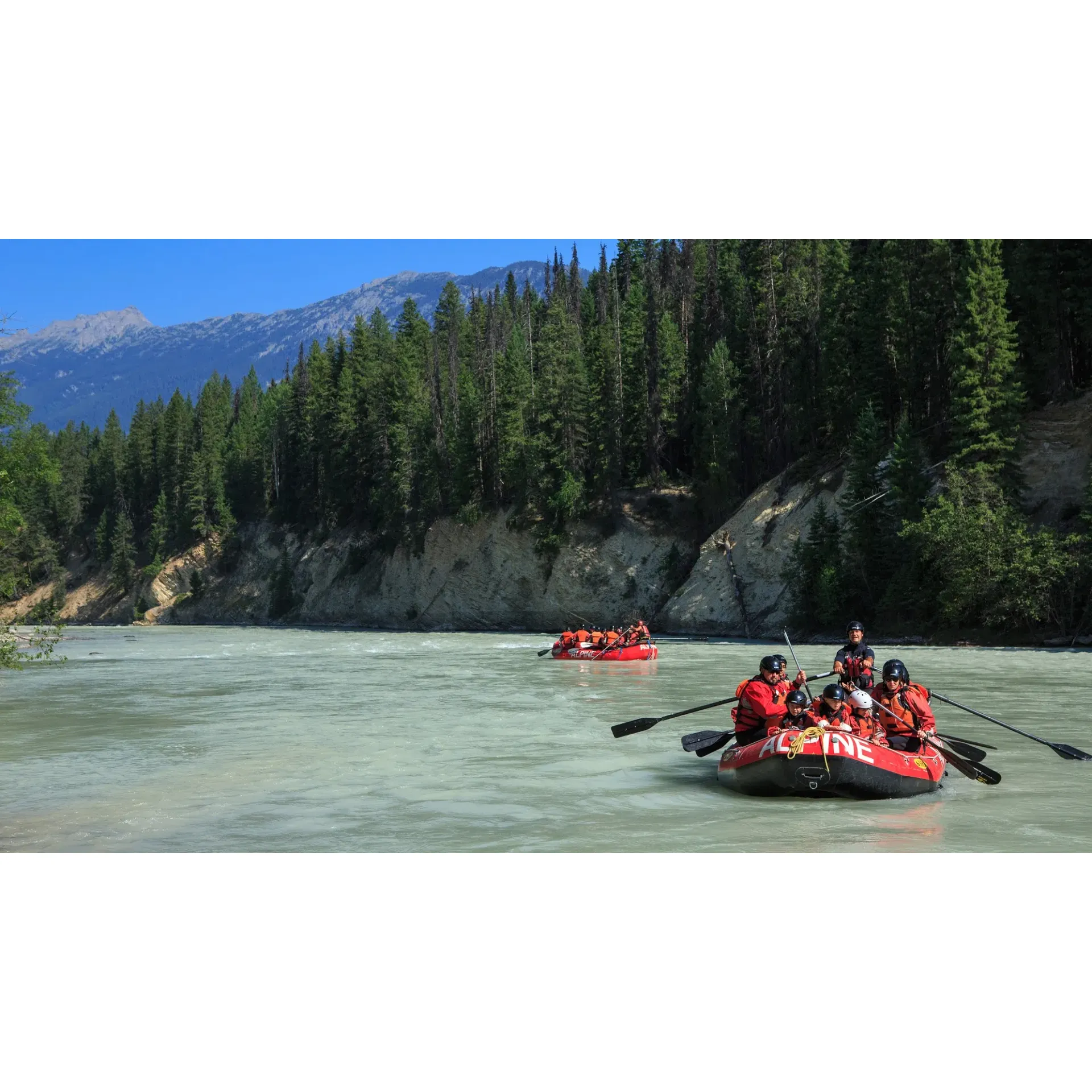 Offering an exhilarating blend of adventure and unparalleled natural beauty, Alpine Rafting stands out as a premier destination for white-water enthusiasts. With a reputation for providing thrilling rafting adventures on the Kicking Horse River, this esteemed company catotes to thrill-seekers looking to conquer class 4 rapids, as well as to families in search of a gentler, yet equally memorable experience.

Customers consistently praise Alpine Rafting for their meticulous organization, which ensures a seamless and worry-free journey from start to finish. Ample amenities, including parking, change rooms with showers, and a cozy bonfire, create a comfortable environment for guests both before and after their river escapades.

Equipped with top-of-the-line gear and comprehensive safety briefings, adventurers are set up for a warm, fun, and secure outing. The personal touch extends to the end of the trip, where a refreshing ice-cold can of Kokanee and an array of vibrant photographs await to commemorate the day's adventures.

The passionate and entertaining staff, including guides like Alex, leave lasting impressions with their upbeat attitude and extensive river knowledge, making each rafting journey uniquely engaging. With genuine warmth and hospitality, the dedicated team, including the commendably helpful owners, go above and beyond, creating a sense of community and support—even in unexpected circumstances like a car breakdown.

From full-day endeavours to more focused half-day trips that cater to those desiring intense rapids, Alpine Rafting tailors its offerings to suit various preferences. Complimenting these options are delicious meals and surprise perks such as complimentary photo mementos available on social media, adding an extra layer of value to the overall experience.

Alpine Rafting has earned widespread recommendations for its commitment to guest satisfaction, attention to detail, and an atmosphere that welcomes both returning clientele and newcomers. It’s a place where connections are made, spirits are lifted, and the thrill of the river is matched by the warmth of the service. Description by ChatGPT.