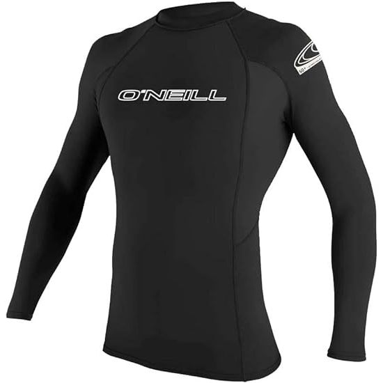 The O'Neill Men's Basic Skins UPF 50+ Long Sleeve Rash Guard is a versatile and essential piece of clothing for any outdoor enthusiast. Made from a durable and stretchy material, this rash guard provides UPF 50+ sun protection to keep your skin safe from harmful UV rays while you're out in the sun.