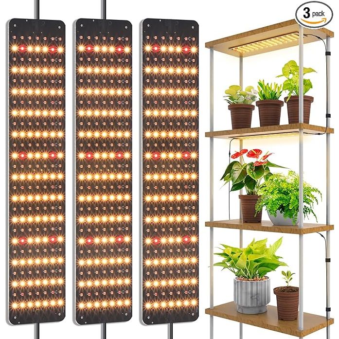 Grow lights are artificial light sources designed to stimulate plant growth by providing the necessary light spectrum for photosynthesis. The 45W Double Extended Size LED Grow Light Panel with Timer is a versatile option for indoor plants, featuring a full spectrum of light that mimics natural sunlight.