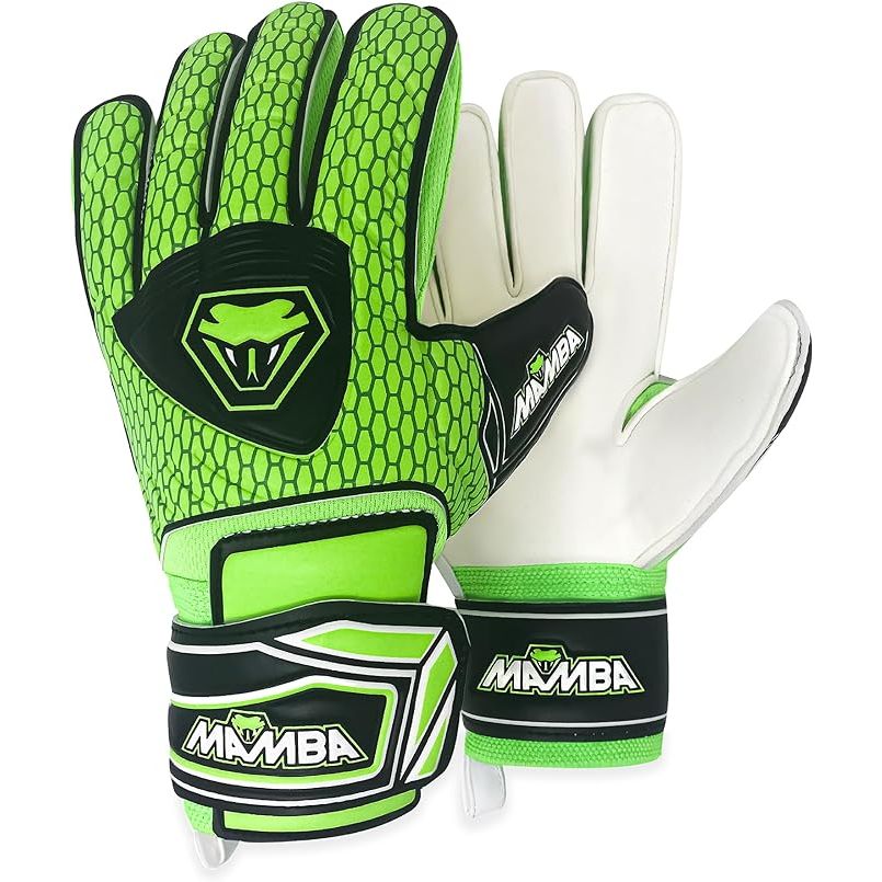 Experience ultimate comfort, durability, and protection with MAMBA goalkeeper gloves. Handcrafted with thick latex palm and backhand, these gloves offer superb quality and double stitching for long-lasting performance.