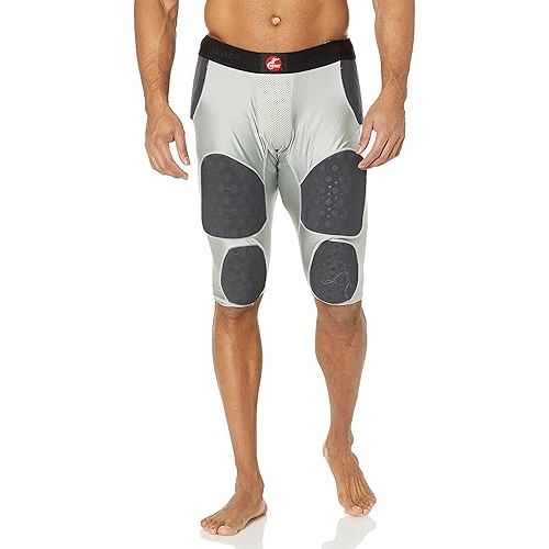 The Cramer Thunder 7 Pad Football Girdle is designed to provide ultimate protection for football players during high-impact games. It features integrated hip, thigh, and tailbone pads to ensure complete coverage and prevent injuries in vulnerable areas.