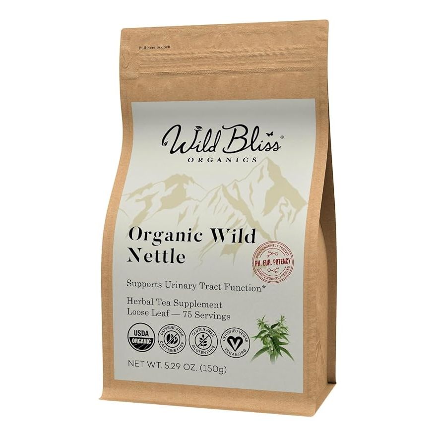 Organic Wild Stinging Nettle Leaf Tea is a caffeine-free loose leaf herbal tea made from wild stinging nettle leaves hand-picked from organic farms. The tea is rich in vitamins, minerals, and antioxidants, making it a healthy choice for tea lovers. Each 5.