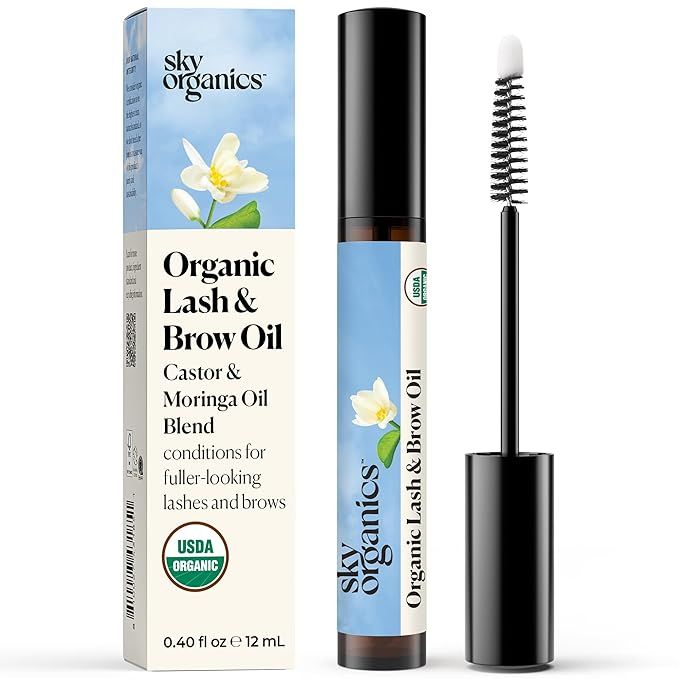 Sky Organics Organic Lash & Brow Oil is a natural and organic serum designed to support healthy and nourished lashes and eyebrows. Made with a blend of Castor Oil, Moringa, Amla, and Vitamin E, this formula helps to strengthen and condition hair follicles to promote thicker and longer lashes and brows.