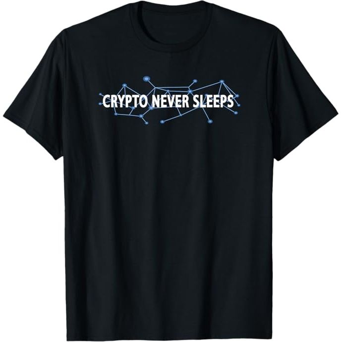 Crypto Never Sleeps cryptocurrency blockchain trader gift T-Shirt image