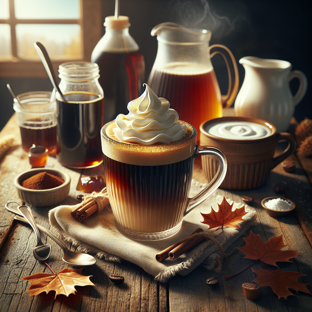 Maple Coffee is a sweet and comforting beverage that marries the rich, deep flavors of freshly brewed coffee with the natural sweetness and complexity of maple syrup. This fusion results in a warm cup that's perfect for chilly mornings or cozy afternoons.