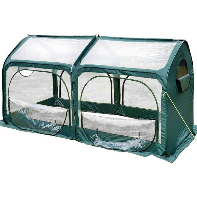 The Quictent Greenhouse for Outdoors is a portable and easy-to-set-up flower garden plant kit designed for outdoor use. It features a heavy-duty eco-friendly fiberglass pop-up frame that is durable and stable, providing a secure environment for your plants.