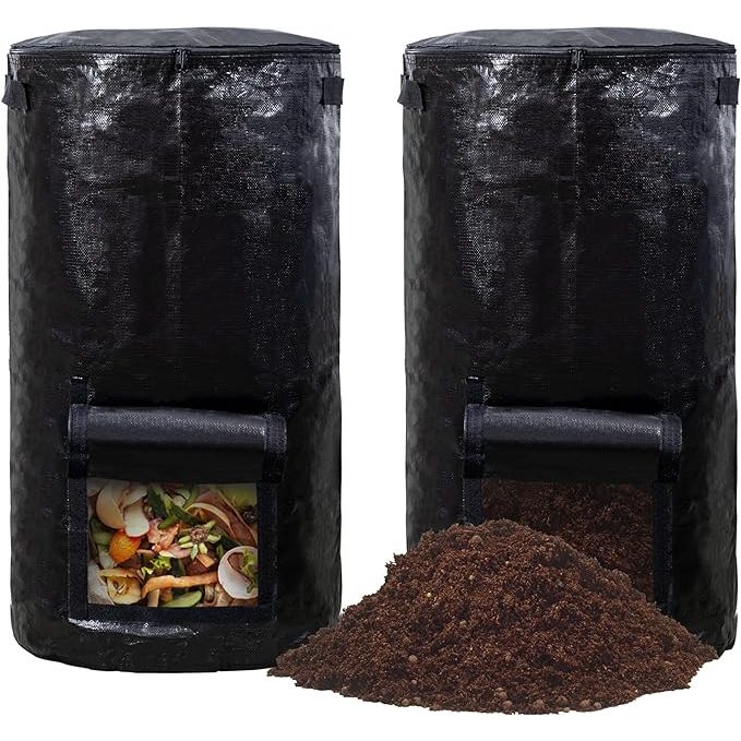 The .34 gallon compost bag is the perfect solution for organizing a large amount of kitchen and garden waste. With its large capacity design, it can easily accommodate fruit peels, weeds, plant waste, and other materials to be fermented into nutrient-rich compost.