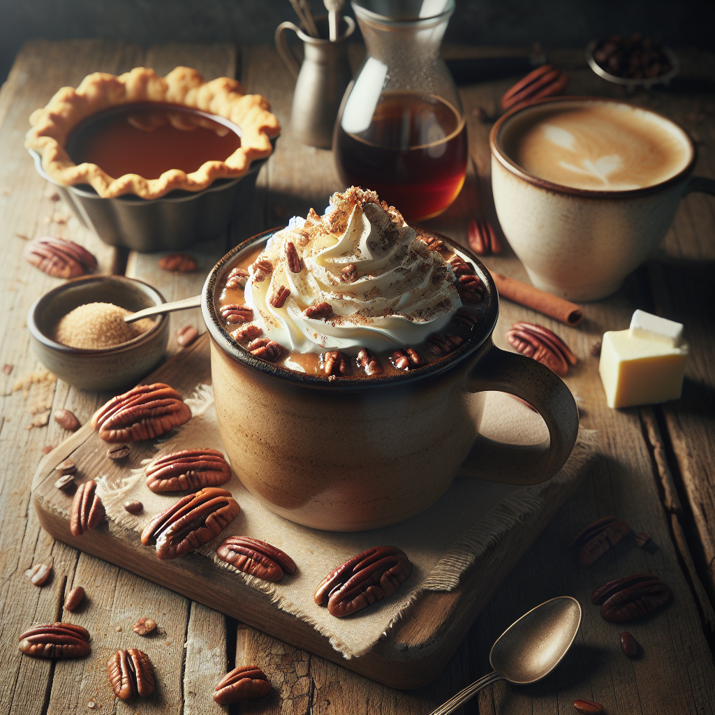 Pecan Pie Coffee is a dessert-inspired beverage that opens with the rich, full-bodied flavor of freshly brewed coffee and is infused with the warm, nutty essence of pecans.