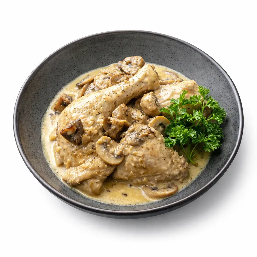 Embark on a culinary journey to Alsace with this exquisite recipe that combines tender chicken with a luscious Riesling and cognac sauce, perfect for special occasions or indulgent dinners.