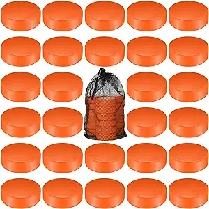 The 3" Sport Foam Ice Hockey Pucks are a set of mini indoor knee hockey pucks designed for kids and adults to practice and train in a safe environment. These foam pucks are ideal for classic training sessions and are the official regulation size, measuring 3 inches in diameter.