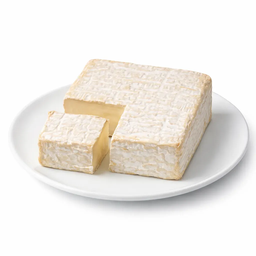 A classic French delicacy known for its soft, washed-rind texture and rich, creamy flavor, made from pasteurized milk using specific cultures and techniques.