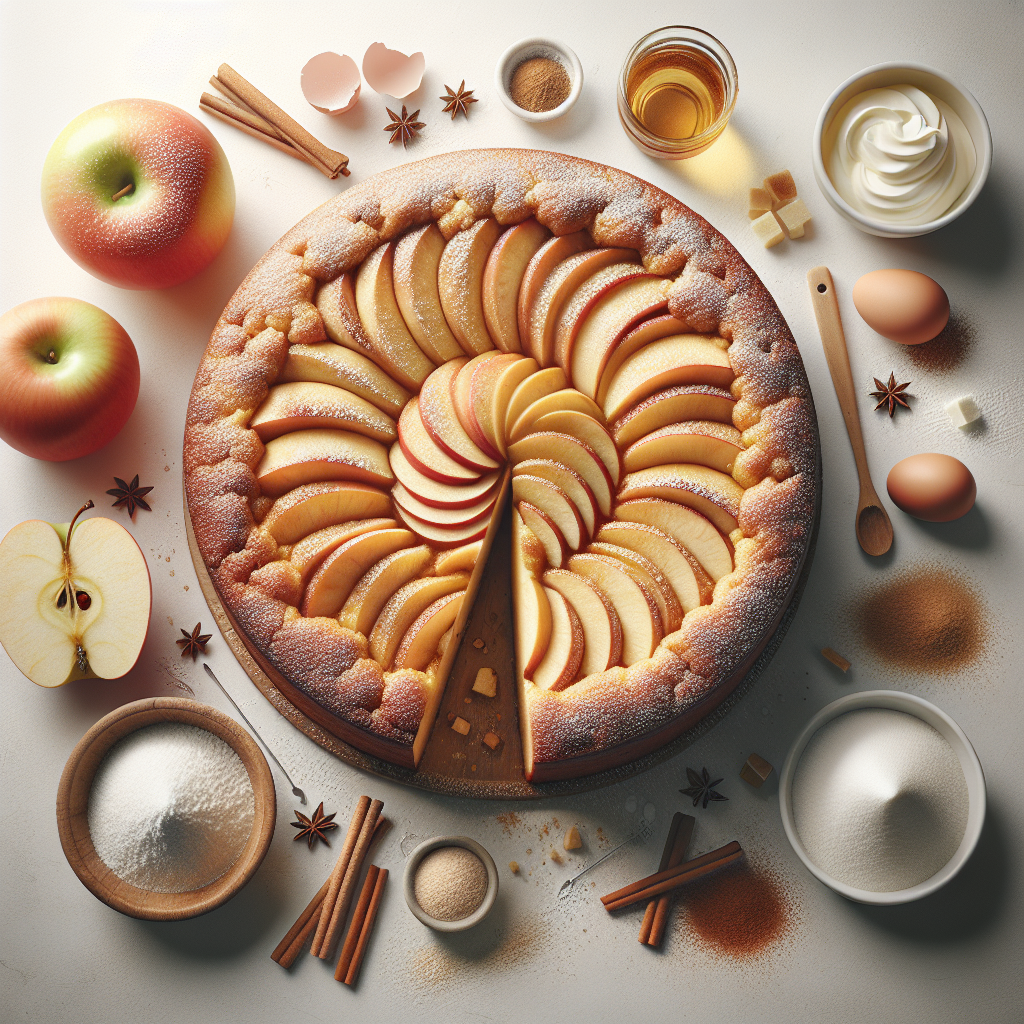 1 Apfelkuchen: Apple cake.