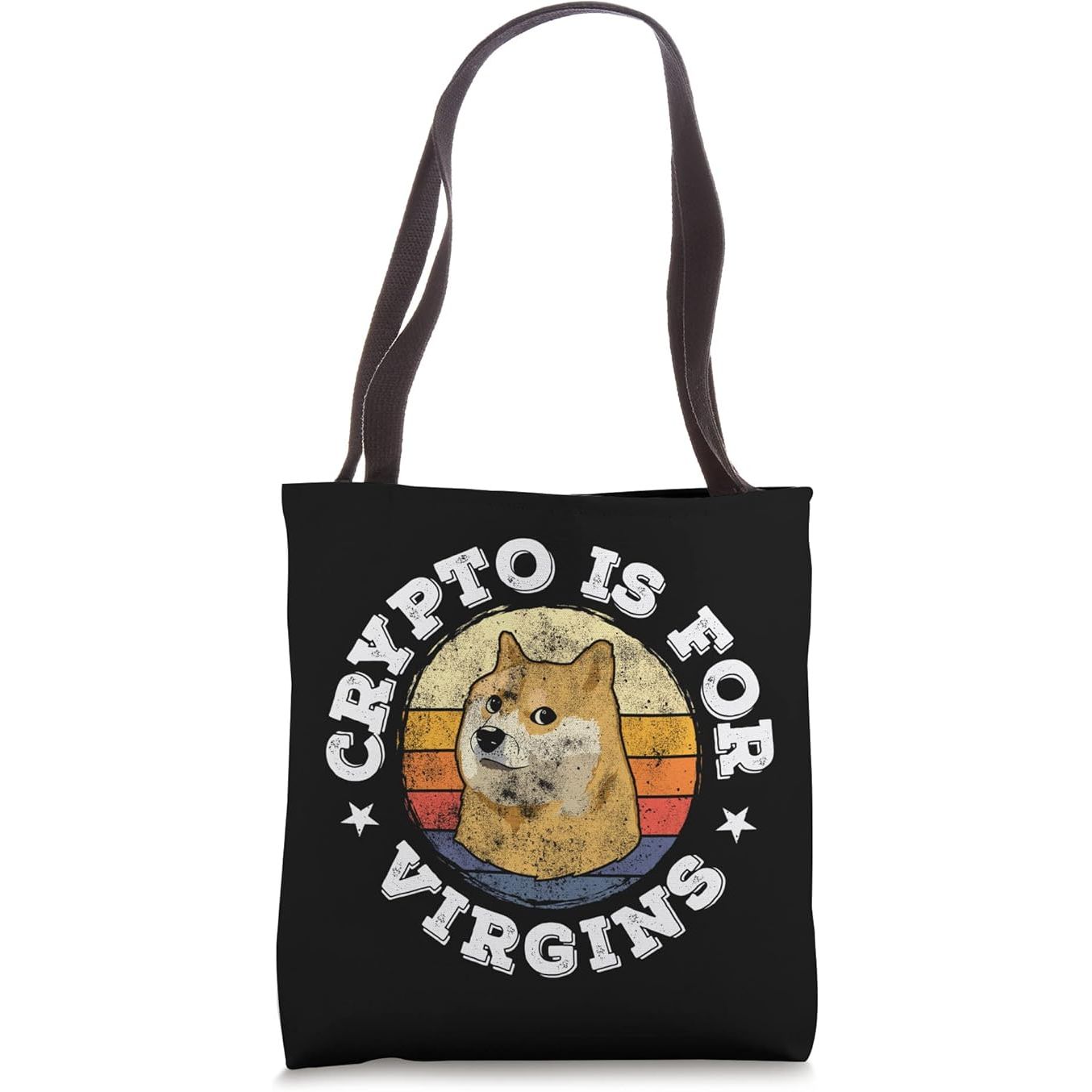 Crypto Is For Virgins Funny Dogecoin Altcoins Cryptocurrency Tote Bag image