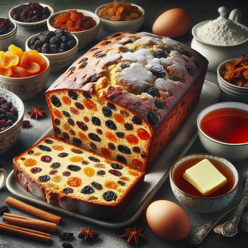 Barmbrack, also known as 'Bairín Breac', is a traditional Irish bread that is sweet and studded with dried fruits such as raisins, sultanas, and sometimes candied peel. This loaf is commonly associated with Halloween in Ireland but is enjoyed year-round as a tea loaf.