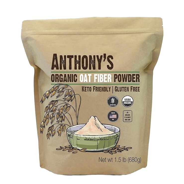 Anthony's Organic Oat Fiber is a high-quality dietary fiber sourced from organically grown oats in the United States. This product comes in a convenient 1.5 lb package and is gluten-free, non-GMO, and keto-friendly, making it suitable for a wide range of dietary needs and preferences.