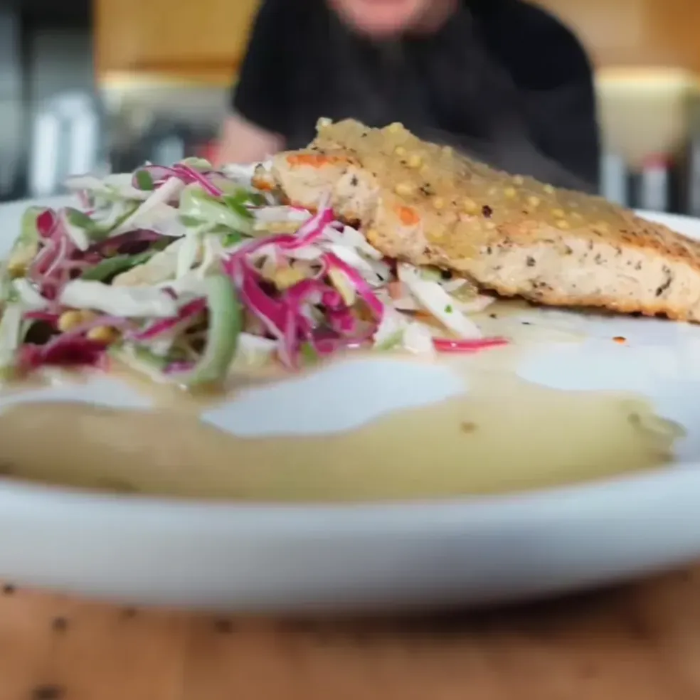 Pickled Pork Chops with Coleslaw image