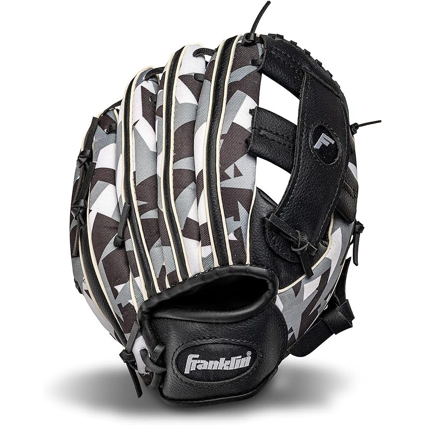 The Franklin Sports Kids Baseball + Tball Glove is a durable and lightweight glove designed for young baseball and tee-ball players. It is suitable for both boys and girls who are just starting out in the sport. The glove is made from synthetic leather, making it easy to break in and comfortable to wear.