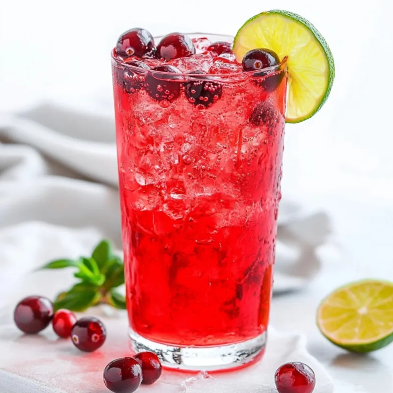 The Cranberry Spritzer is a refreshing and fizzy non-alcoholic beverage that's perfect for enjoying on a warm day or as a festive drink during the holiday season. This bubbly concoction is made with cranberry juice for a tart and vibrant flavor, sparkling water or soda to add fizz, and a splash of lime juice for a citrusy zing.