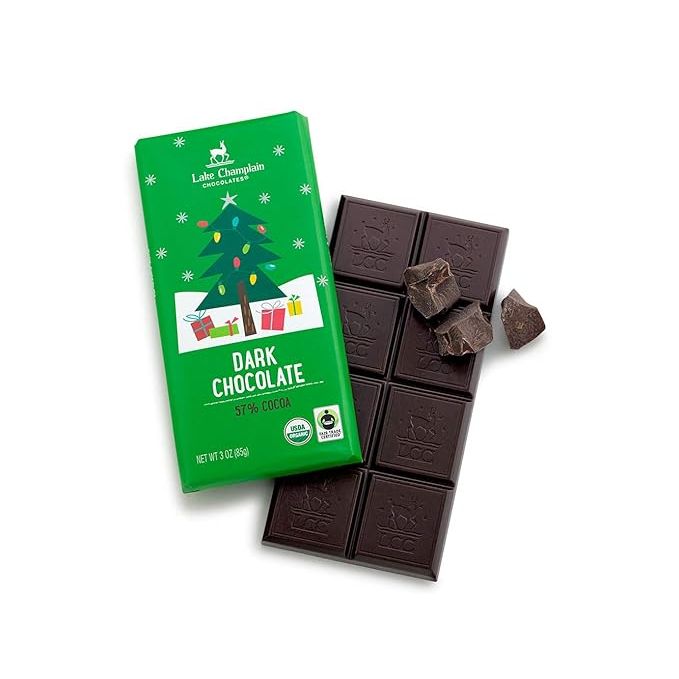 Indulge in the delicious taste of this full-size gourmet candy bar made in Vermont. The rich dark chocolate boasts a 57% cocoa content for a truly decadent experience. Certified USDA organic by QAIP, this candy bar is the perfect gift for those who value high-quality ingredients and sustainable practices.