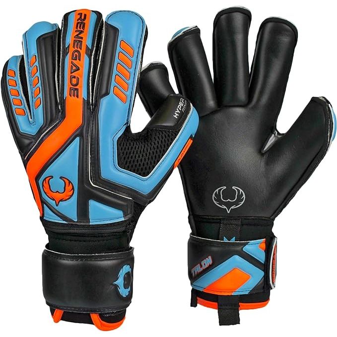 The Renegade GK Talon Goalie Gloves with Microbe-Guard are a high-quality option for goalkeepers looking for durability and performance. These gloves are available in sizes 5-11 and come in 5 different styles. They are designed with Level 3 Pro-Tek Fingersaves for added protection and support during gameplay. The 3.