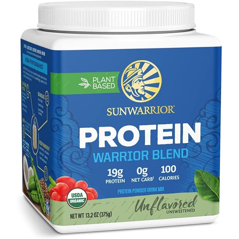 Sunwarrior Vegan Organic Protein Powder is a plant-based protein supplement that is formulated with BCAA amino acids to support muscle growth and recovery. It is made from a blend of organic pea protein, organic hemp seed protein, and organic goji berry protein to provide a complete amino acid profile.