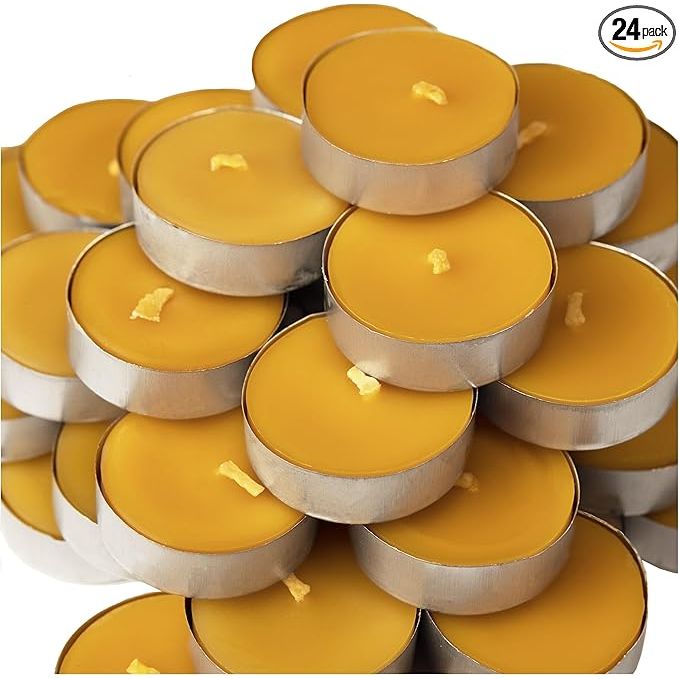 The 100% Pure Beeswax Tealight Candle Set of 24 is a high-quality, natural candle option for those who prefer a clean burning experience. These candles are made from pure beeswax, which is known for its long-lasting and smokeless burn. Each candle has a cotton wick, providing a soft and warm glow when lit.