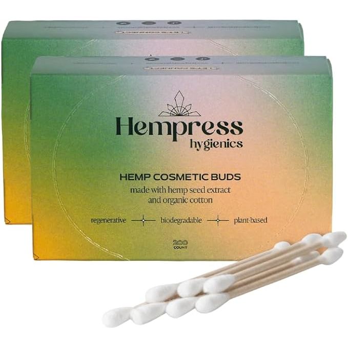 Organic Cotton Swabs for Ears by Hempress Hygienics are made with high-quality organic cotton and eco-friendly bamboo sticks. These cotton ear swabs are flexible and gentle on the skin, making them suitable for makeup application and cleaning sensitive areas like the ears.