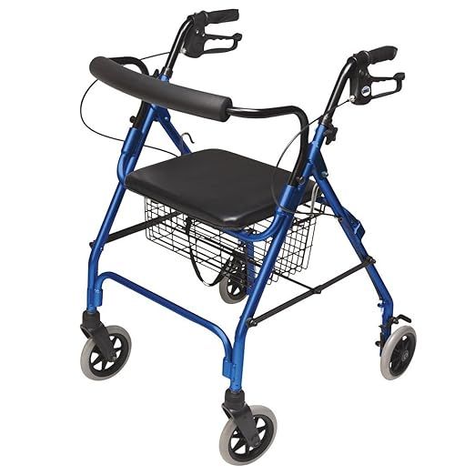 The Lumex Walkabout Lite Rollator is a lightweight and durable mobility aid designed to provide support and stability for individuals who have difficulty walking. Weighing only 14.5 lbs, it is easy to maneuver and transport, making it ideal for use both indoors and outdoors.
