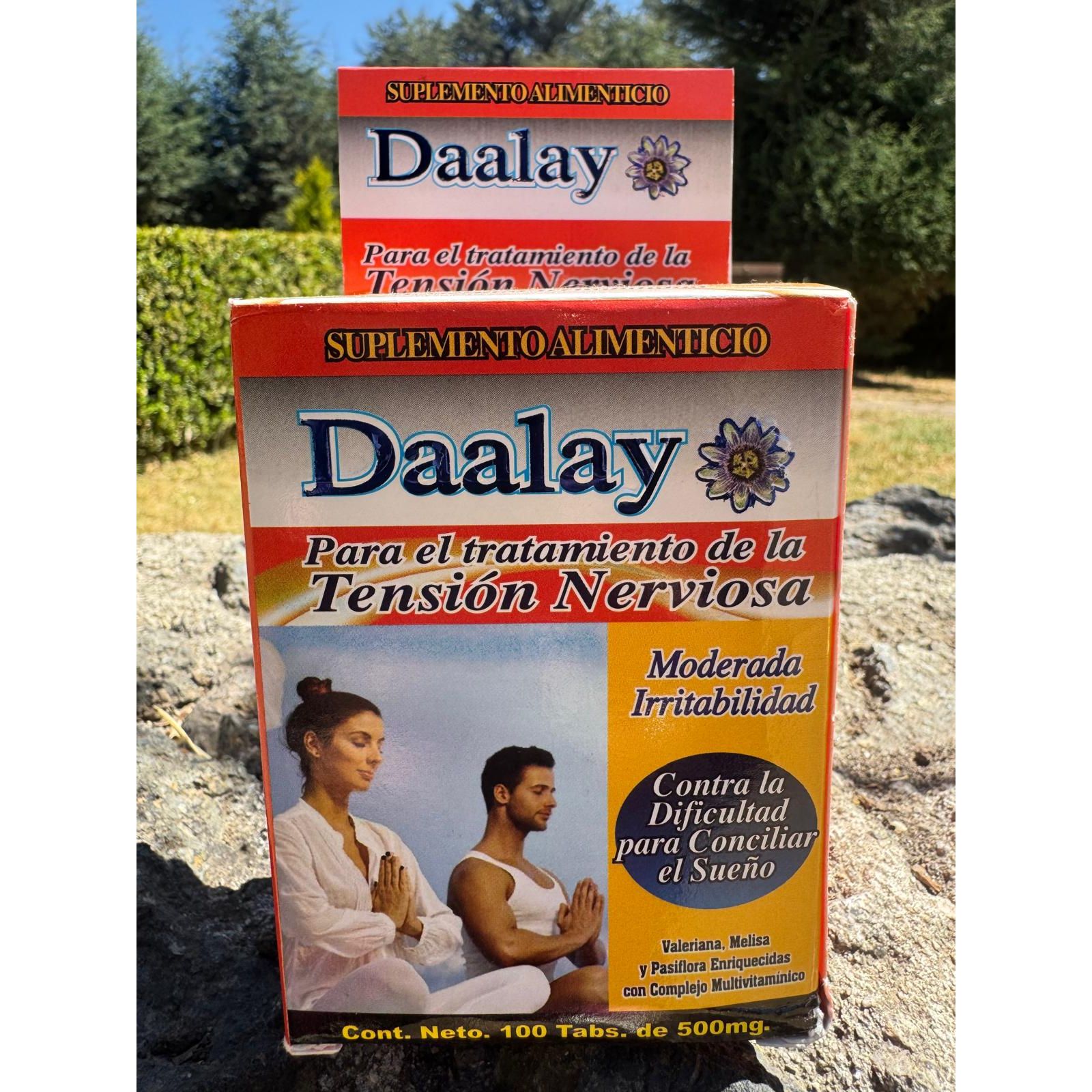 DALAY FOOD SUPPLEMENT is a natural formula specially designed to combat nervous tension, irritability and difficulties falling asleep. Its unique combination of ingredients works in harmony to modify the activity of the central nervous system, helping to reduce anxiety and nervousness.