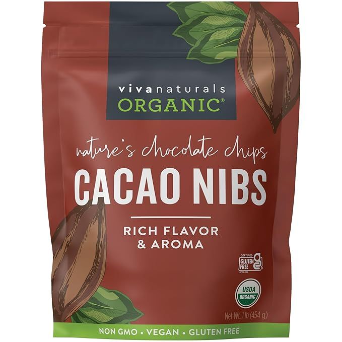 Viva Naturals Organic Cacao Nibs are a popular superfood choice that is both keto and vegan-friendly. This 1 lb bag of cacao nibs is perfect for gluten-free baking, adding to smoothies, or enjoying as a healthy snack. Made from premium Criollo beans, these cacao nibs are non-GMO and of high quality.