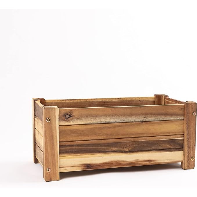 The Raised Garden Bed Rectangle Wood Planter Box is a compact and stylish wooden flower box that measures 19" x 9.5" x 8.5". Designed to be the perfect solution for creating a small vegetable or herb garden in your yard or porch, this planter box is a great way to add some greenery and freshness to your outdoor space.