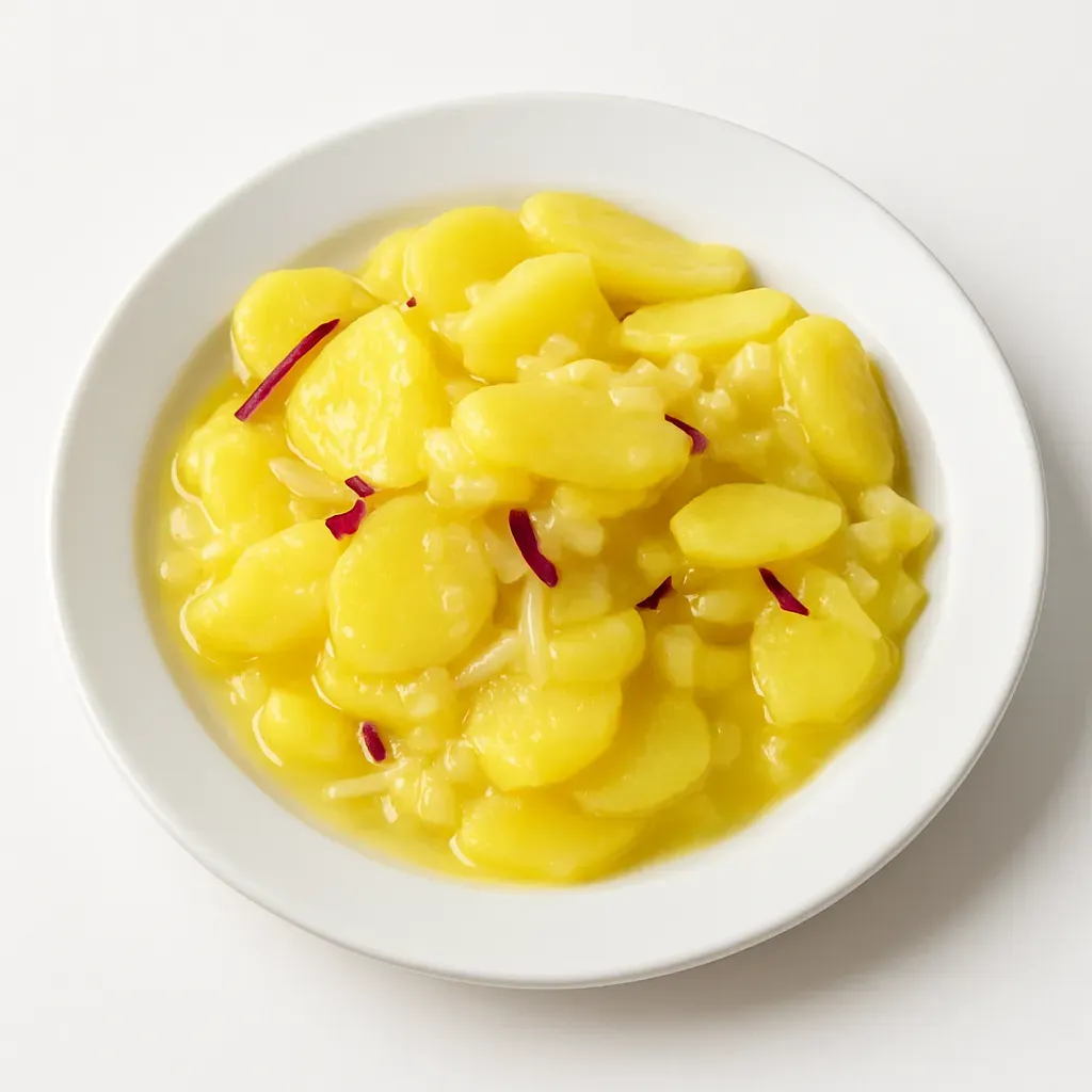 An authentic Austrian side dish that features tender potatoes tossed with a unique dressing made from beef broth, mustard, and apple vinegar. Savory and satisfying, this salad can be enjoyed warm or at room temperature.