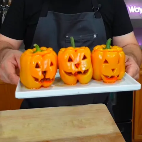 Halloween Stuffed Bell Peppers image