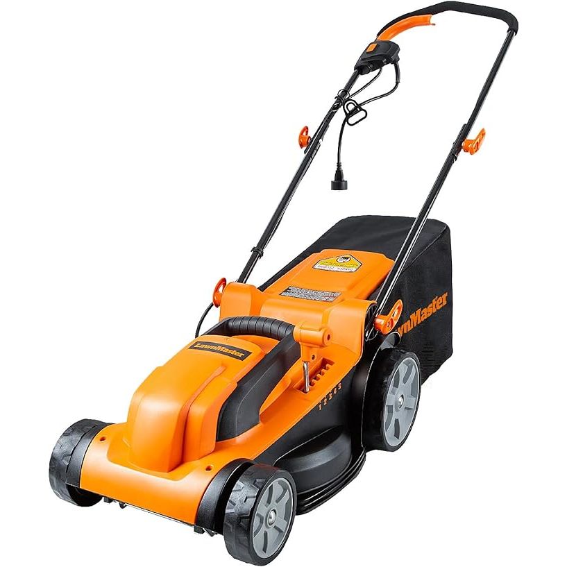 The LawnMaster MEB1114K is an electric corded lawn mower that features a 15-inch cutting width and an 11-amp motor, making it suitable for small to medium-sized lawns. It is designed with a durable steel deck and a single lever height adjustment system that allows you to easily choose from five cutting heights ranging from 1.18 to 3.15 inches.