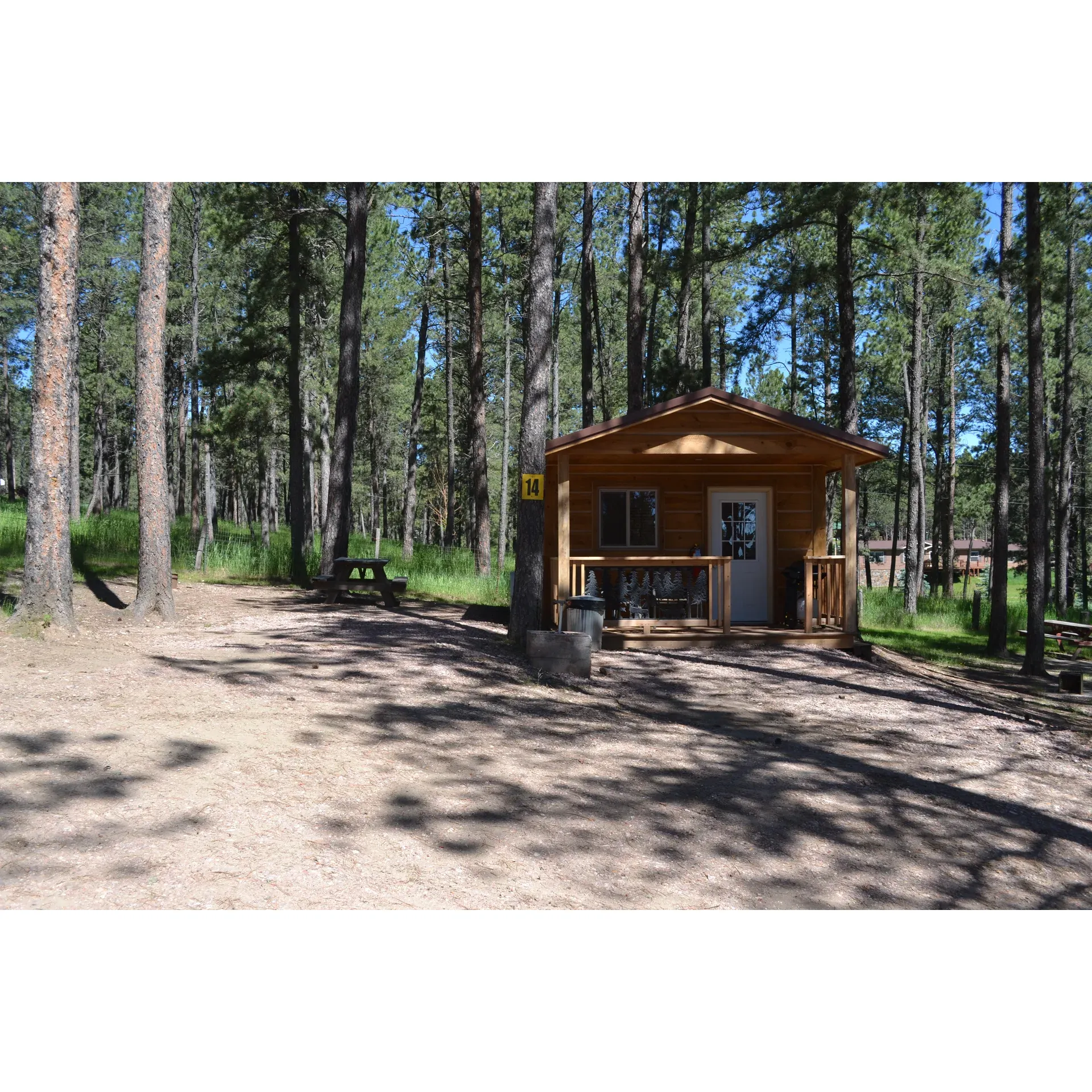 Big Pine Campground offers a serene and picturesque outdoor experience, perfectly crafted for nature enthusiasts and adventure seekers alike. Positioned conveniently for explorers keen to discover the beauty of the Black Hills, and in proximity to iconic landmarks such as Mount Rushmore and majestic trails around Sylvan Lake, the campground presents the ideal starting point for an unforgettable journey.

With well-maintained and spacious campsites, visitors can anticipate a comfortable stay whether they are setting up tents or pulling in with RVs equipped with full hookups. The grounds are surrounded by the tranquil lushness of the national forest, providing a natural retreat and a sense of escape from the daily hustle.

Professionalism and warm hospitality are cornerstones of the Big Pine Campground experience. From the moment guests arrive, they are greeted by amiable staff who not only provide a personal escort to the designated campsites but are also attentive to the needs of the campers, including delivering firewood directly to the sites for the quintessential campfire experience.

The convenience on-site extends to well-appointed bathroom facilities that are both spacious and routinely kept in impeccable condition, ensuring a comfortable and refreshing stay for all. Moreover, with an array of snacks and drinks available at the check-in lodge, campers have ready access to quick refreshment and treats to complement their adventures.

At Big Pine Campground, peace and tranquility reign supreme even when the campground is busting with fellow outdoor enthusiasts, ensuring that each visitor's stay remains undisturbed and harmonious. With such a dedicated service and pristine setting, it's no wonder that so many choose to return, making this campground not just a stopover but a destination to be sought after in the spectacular Black Hills region. Description by ChatGPT.