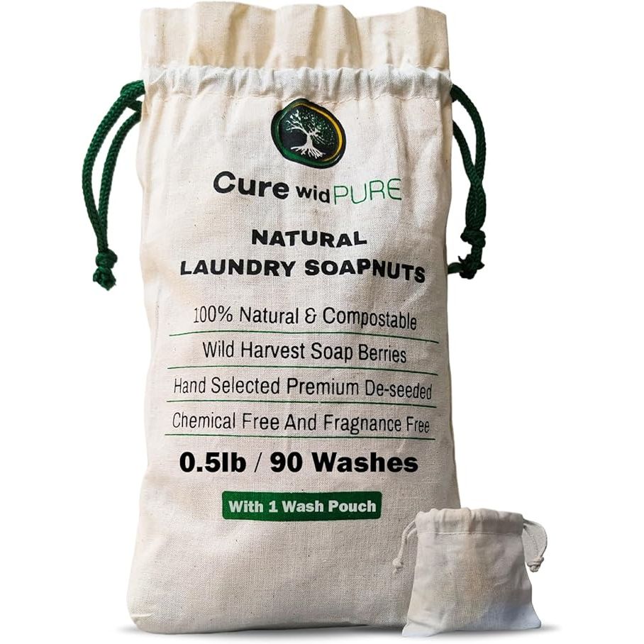 The Cure wid Pure Organic Soap Nuts is a natural laundry detergent made from deseeded soap nuts that come in an 8oz/225g package. This eco-friendly laundry detergent is free from chemicals and fragrances, making it suitable for those with sensitive skin or allergies.