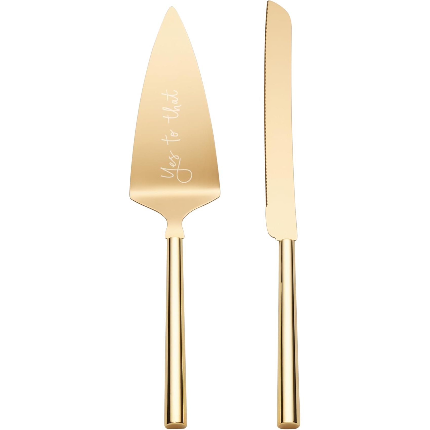 Kate Spade New York Charmed Life 2-Piece Dessert Servers in Gold add a touch of elegance and sophistication to any dessert table. This set includes a cake server and a pie server, both featuring a sleek and stylish design.