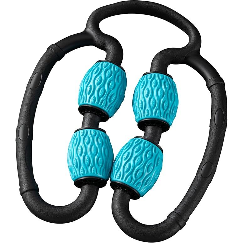 The LifePro Fascia Muscle Roller Massager is a portable and adaptable tool designed for deep tissue massage and pain relief. It features four durable rollers that target specific areas such as the arms, legs, neck, hands, and shoulders. The ergonomic hand grip allows for a comfortable and controlled use of the massager.