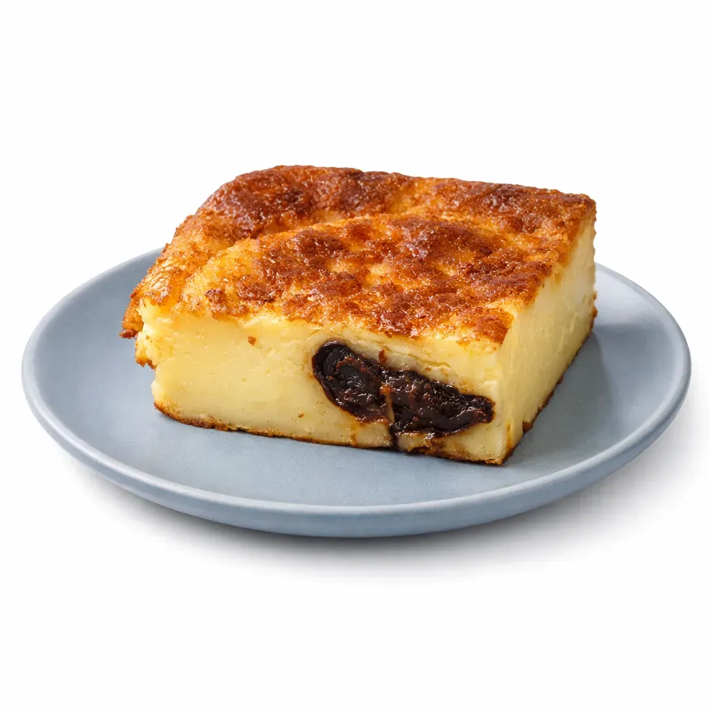 A classic French dessert from Brittany featuring a rich vanilla custard base and sweet, tart prunes macerated in rhum.