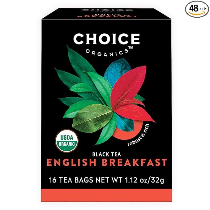 Choice Organics Organic English Breakfast Tea is a high-quality, organic black tea that comes in a convenient 3 pack of 48 tea bags. The tea is Fair Trade certified, ensuring that the farmers who grow the tea are paid fairly for their work. The tea bags are also compostable, making them an environmentally friendly choice.