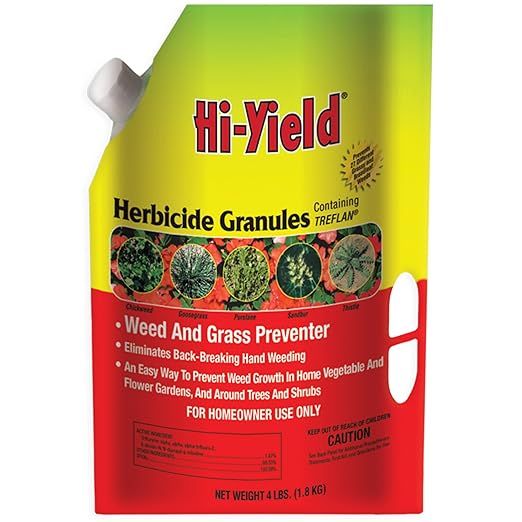 Hi-Yield (22742) Herbicide Granules Weed and Grass Preventer is a powerful weed and grass control solution that comes in a 4-pound container. This product is designed to prevent the growth of weeds and grasses, making it an effective option for maintaining a clean and tidy landscape.